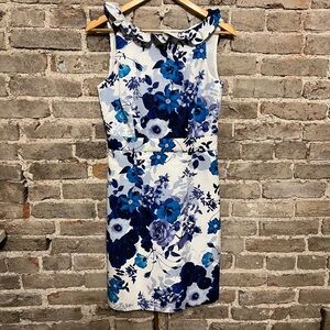 Eliza J Blue and White Floral Dress